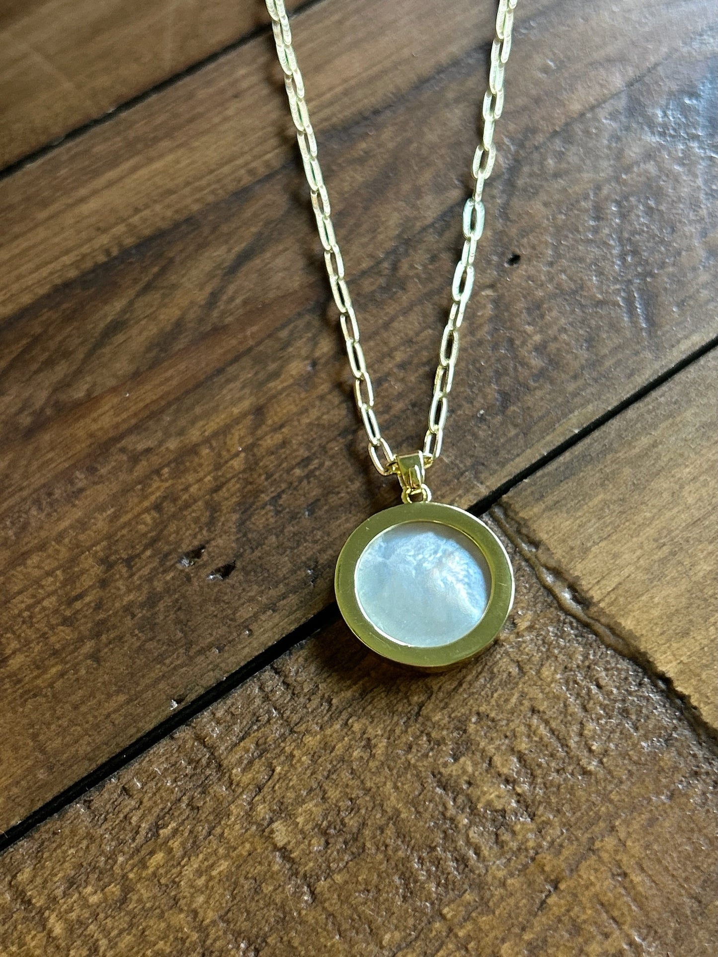 “Our Lady of Grace" Mother of Pearl Necklace