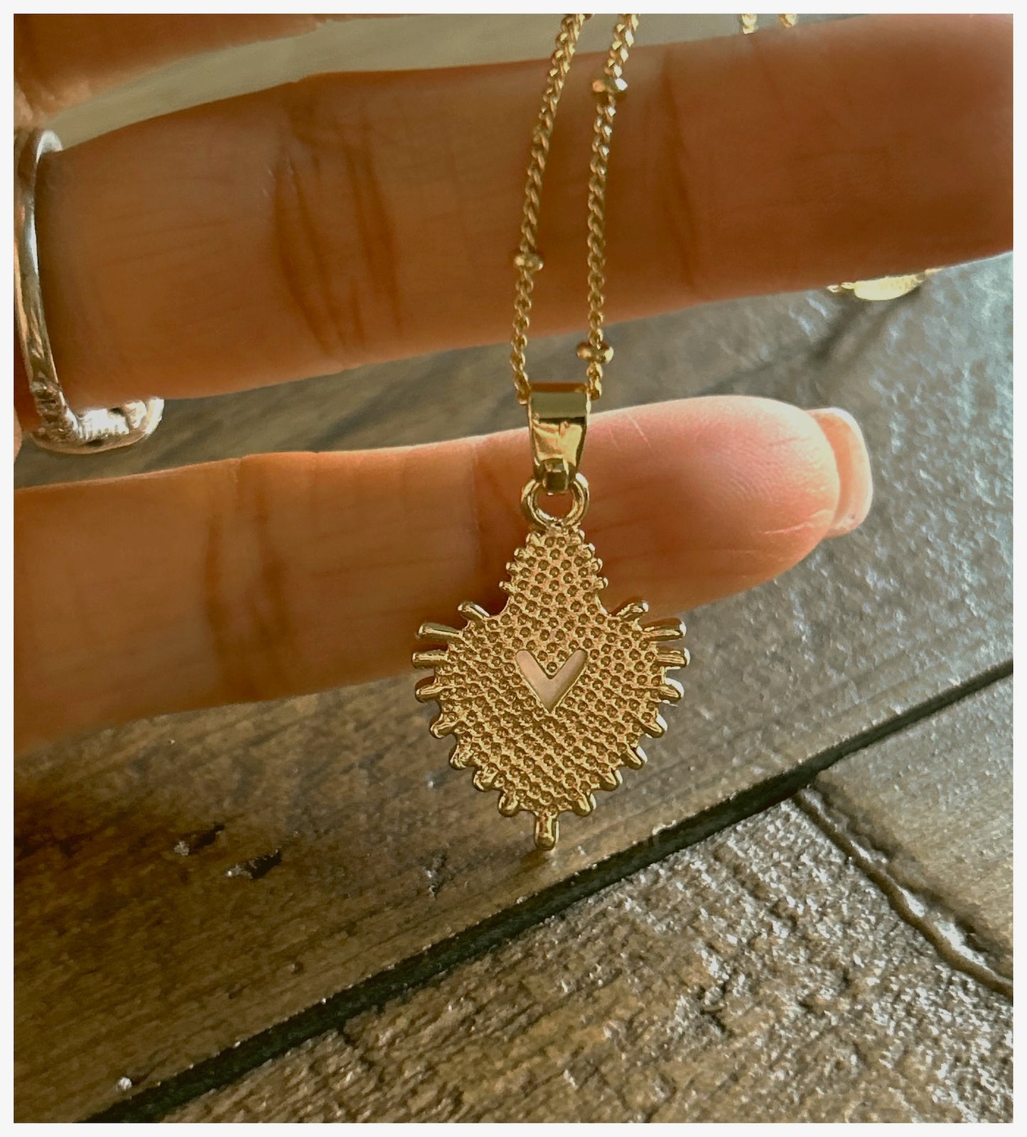 Modern Sacred Heart Necklace