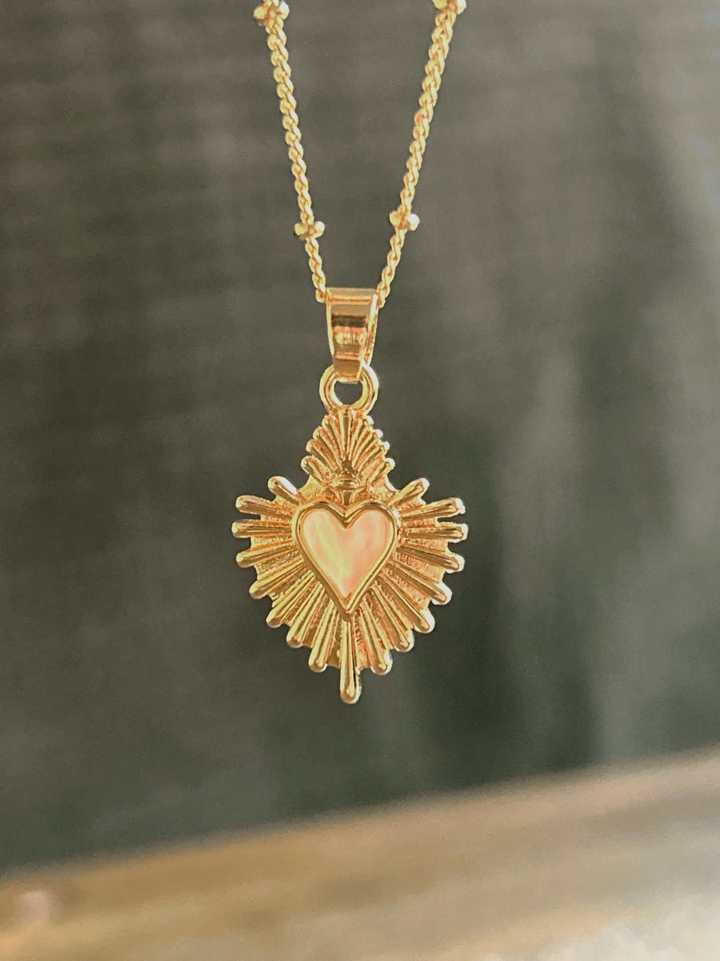 Modern Sacred Heart Necklace
