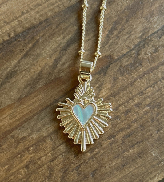 Modern Sacred Heart Necklace