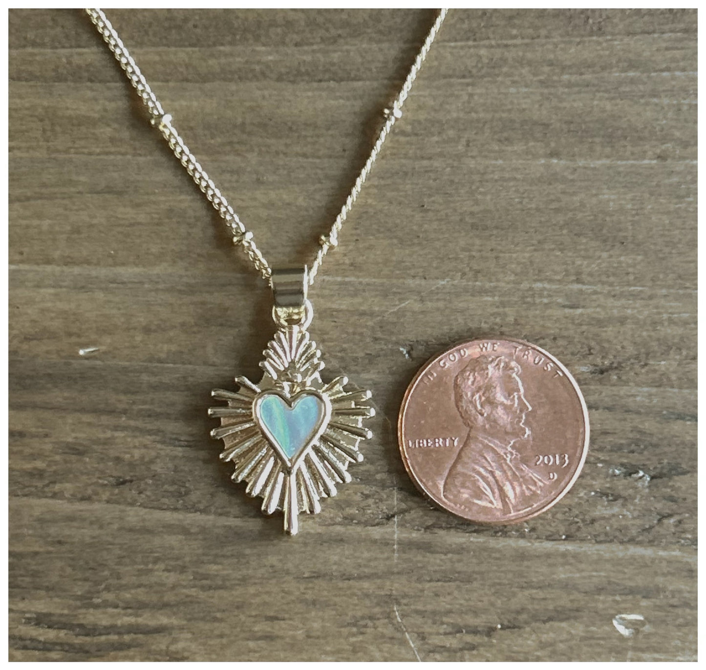 Modern Sacred Heart Necklace