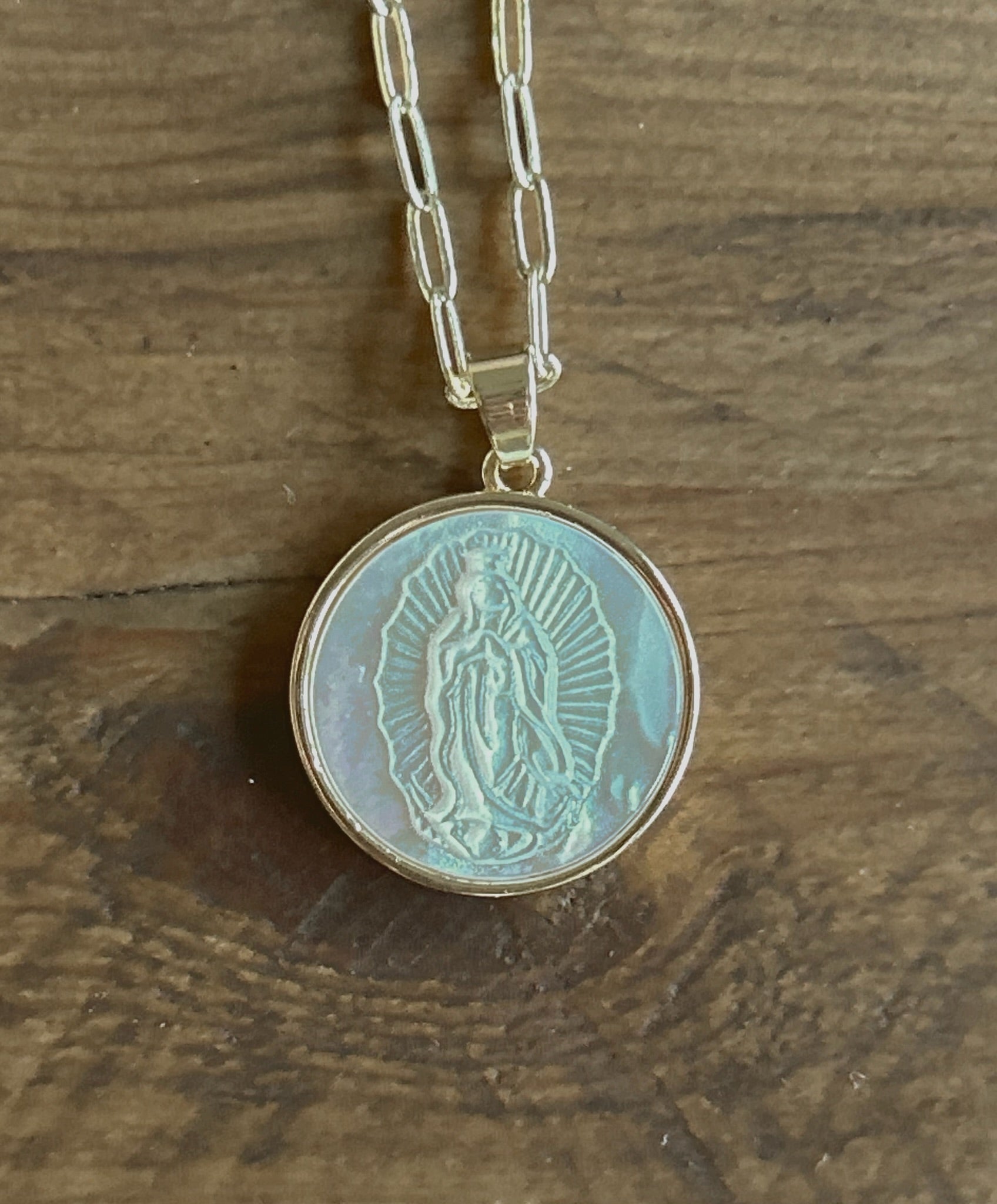 Our Lady of Guadalupe- Natural White Sea Shell Necklace – Forever Rooted