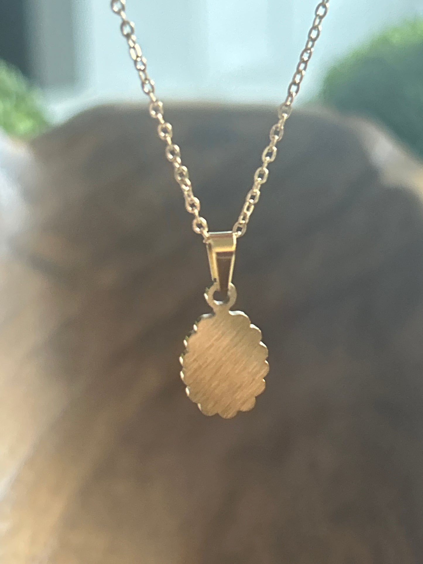 Scalloped "Our lady of Guadalupe" necklace