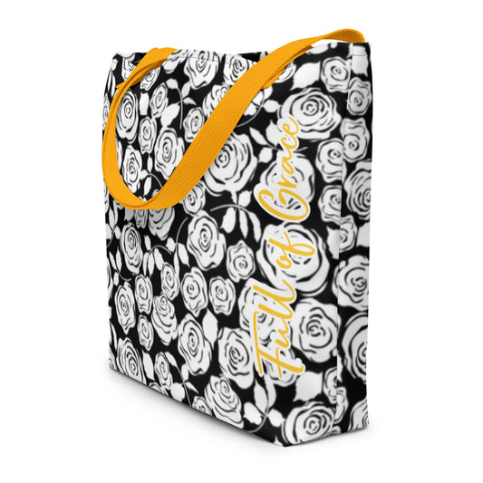 Mary's White Rose Tote Bag